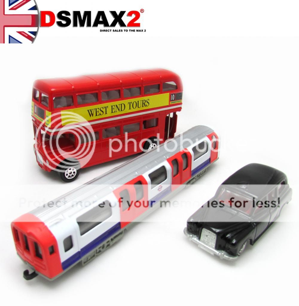 Details about LONDON TAXI CAB TUBE TRAIN AND BUS DIE-CAST MODELS 3 