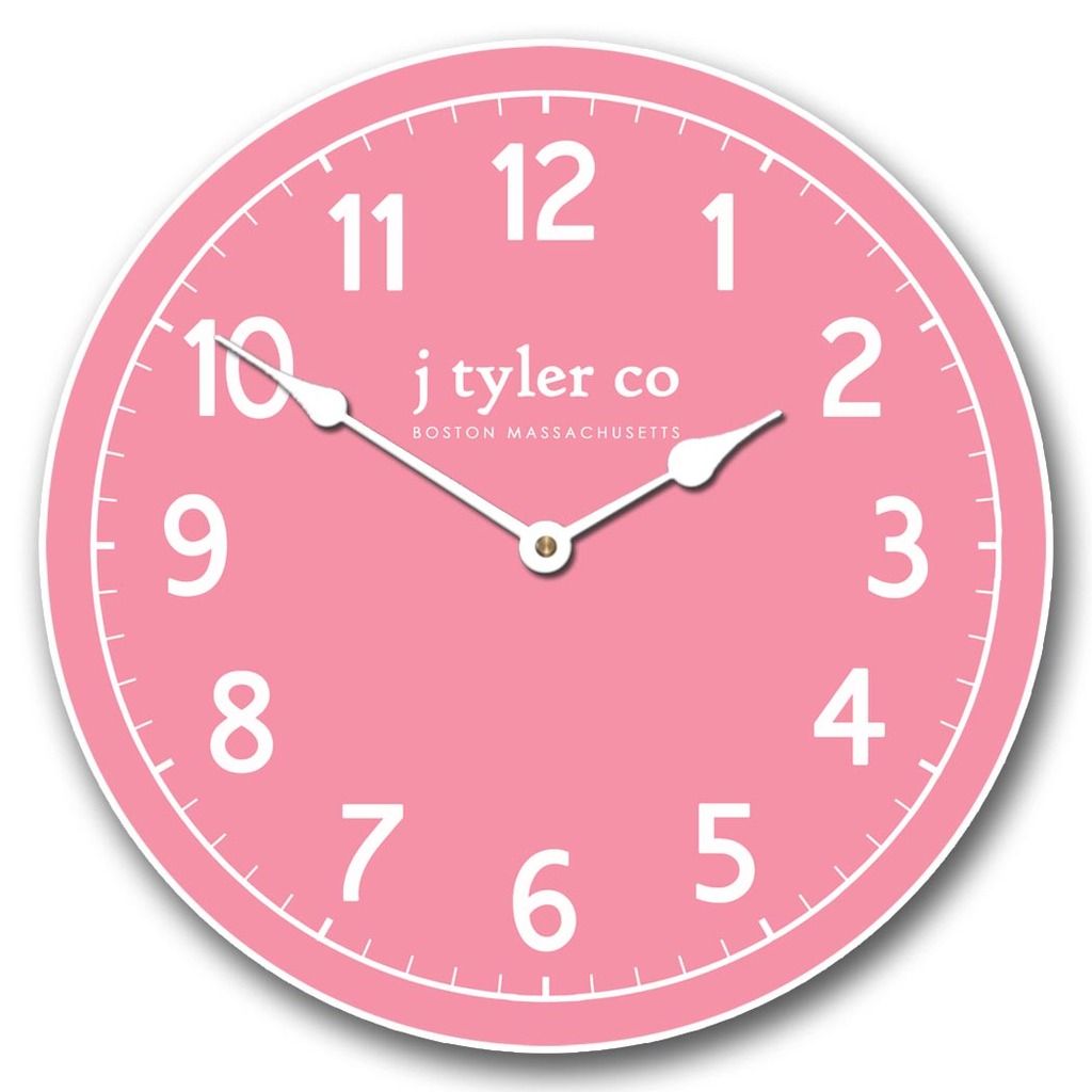 Large wall New Traditional Pink Clock, 10" 48" Whisper Quiet, NonTicking