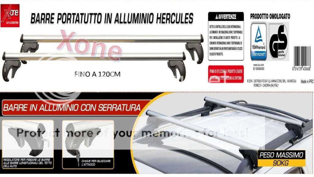 BARRE PORTATUTTO PORTAPACCHI HERCULES 135 CM PER FIAT DOBLO/' MALIBU/' 00/>09.